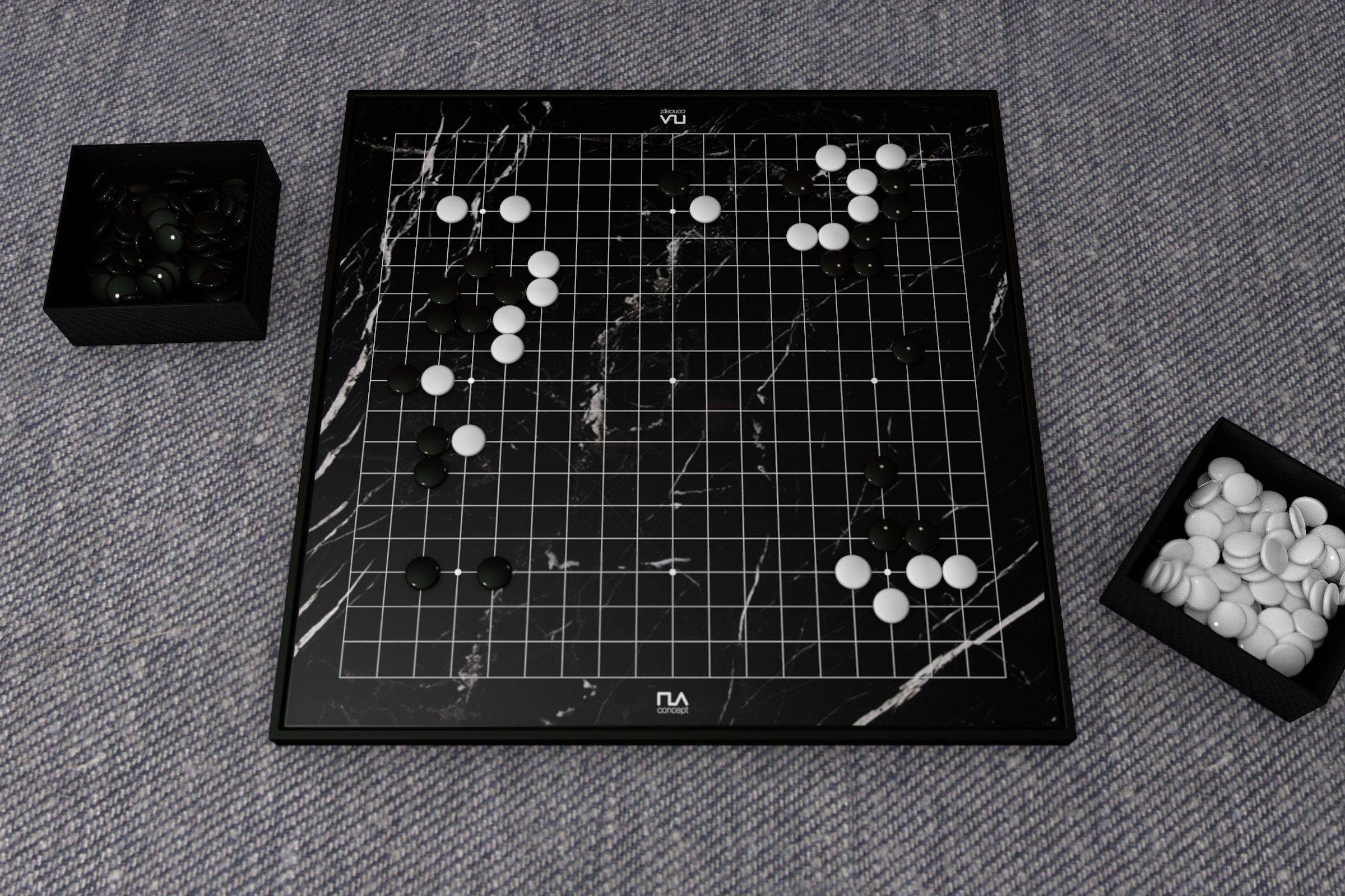 Modern Go Set, Marble Go Board Game, Handmade Unique Go Set With