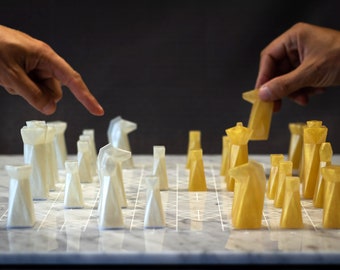 Pearl Pigment Resin Chess Pieces, Modern Chess, Handmade Unique Chess Pieces, Luxury Personalized Gift, Custom Chess Pieces (No Chess Board)