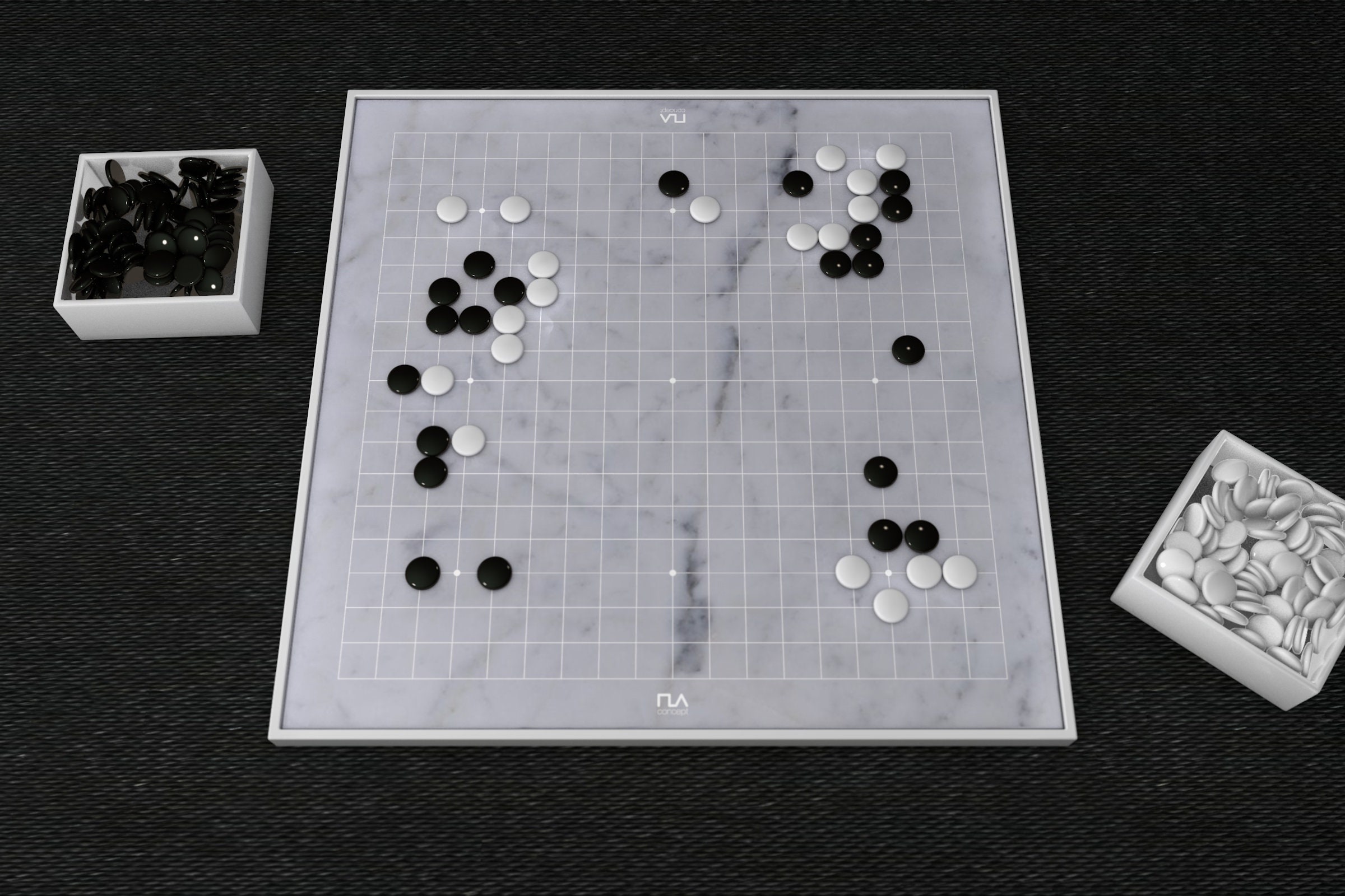 Modern Go Set, Marble Go Board Game, Handmade Unique Go Set With Board ...