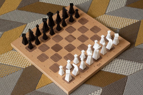 Custom Chess Set - Wooden Chess Board - Modern Resin Chess Pieces – PLA  Concept