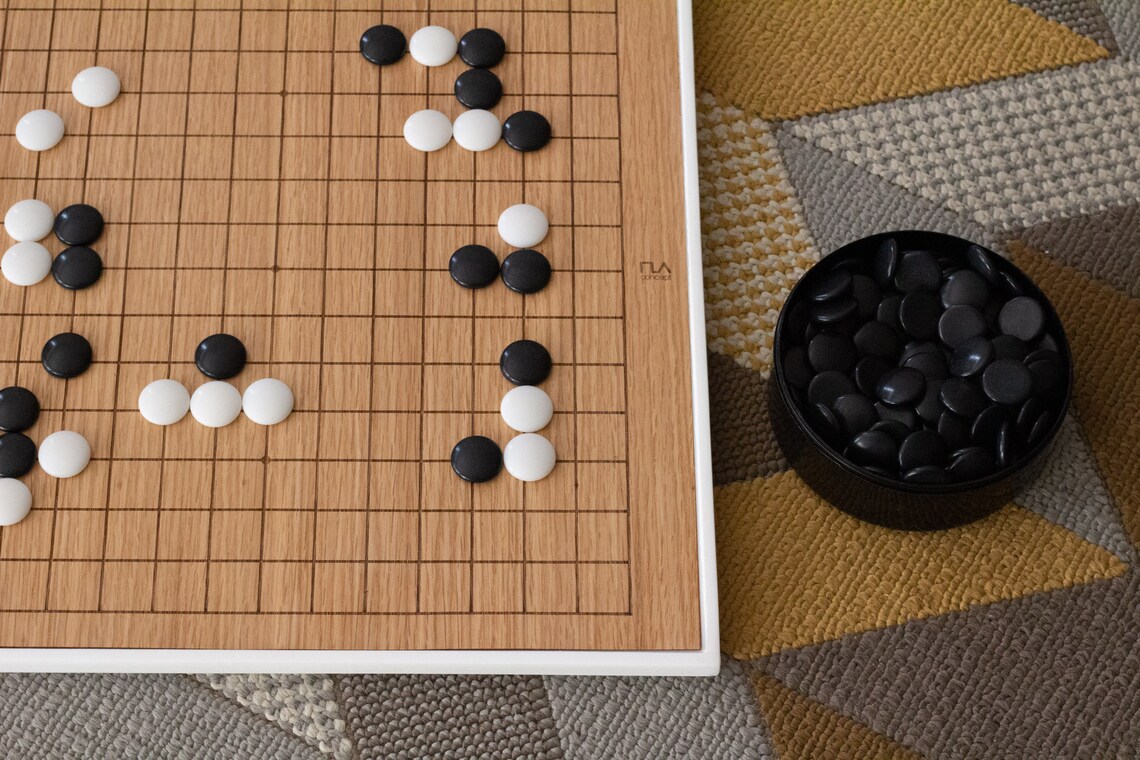 Modern Go Set, Wooden Go Board Game, Handmade Unique Go Set With Board ...