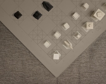 Handmade Modern Concrete Geometric Chess Set with Concrete Chess Pieces | Home Decor | Luxury Personalized Gift | Matte Beige