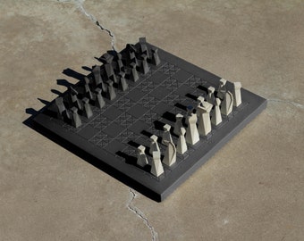 Handmade Modern Geometric Chess Board | Home Decor | Luxury Personalized Gift | Mdf | Matte Color (No Chess Pieces)