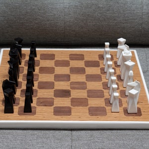 Modern Chess Set, Handmade Unique Chess Board, Checkers Chess, Luxury Personalized Gift, Custom Chess Board, Home Decor (No Chess Pieces)