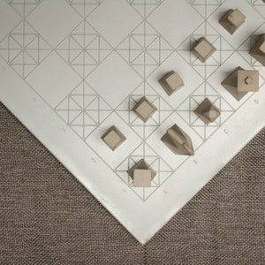 Handmade Modern Concrete Geometric Chess Set with Concrete Chess Pieces | Home Decor | Luxury Personalized Gift