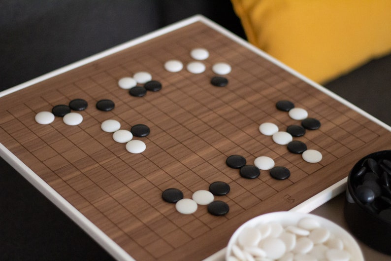 Modern Go Set Wooden Go Board Game Handmade Unique Go Set Etsy