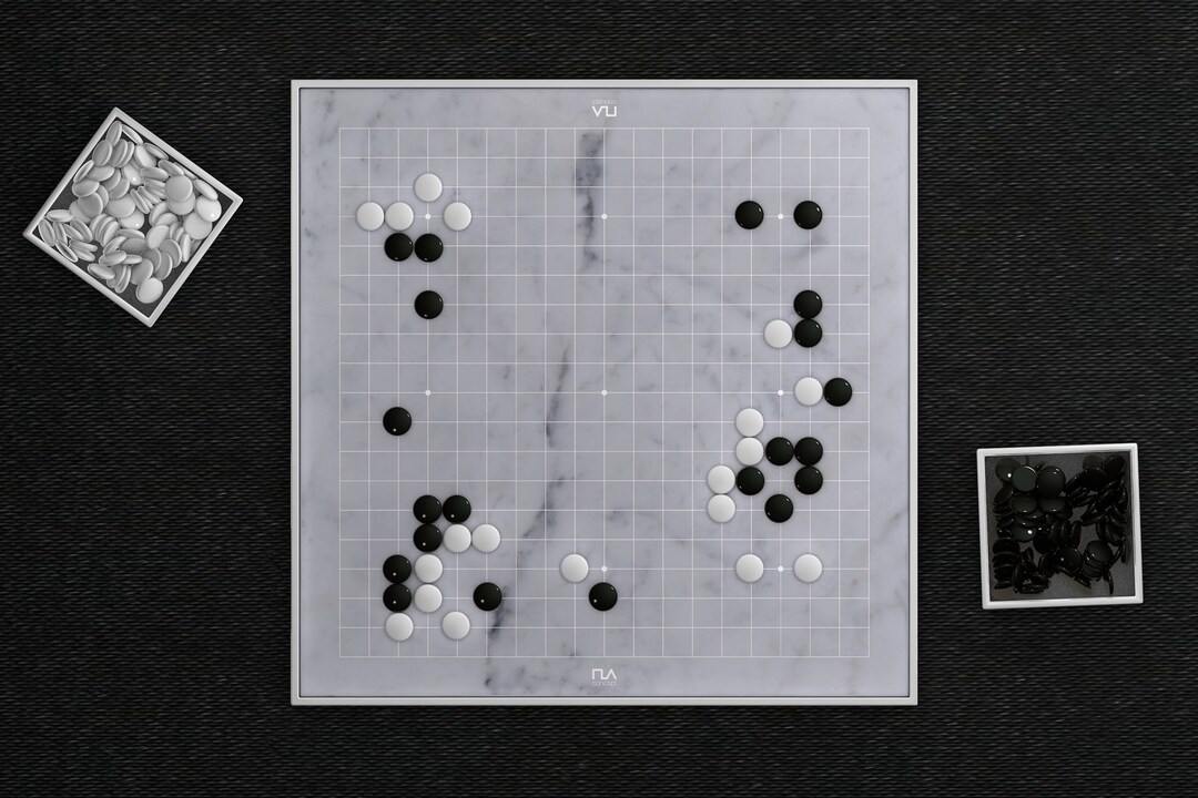 Modern Go Set, Marble Go Board Game, Handmade Unique Go Set With Board