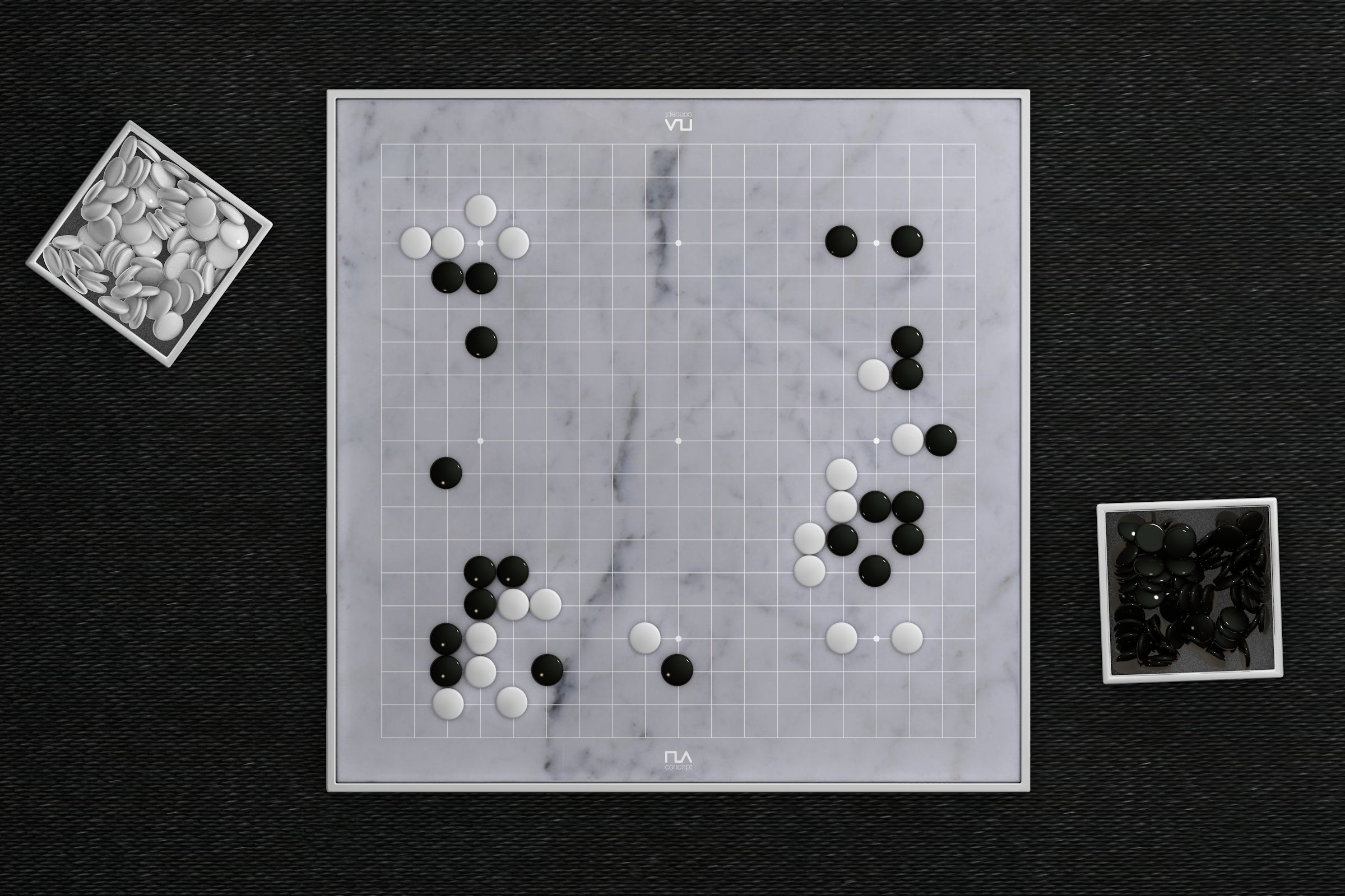 Modern Go Set, Marble Go Board Game, Handmade Unique Go Set With