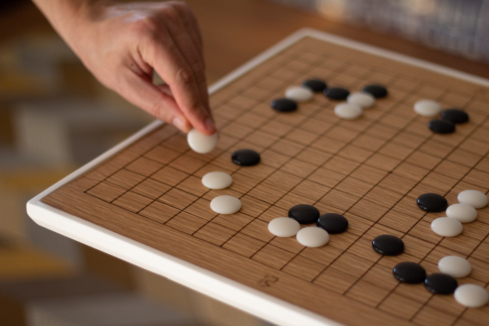 Modern Go Set, Wooden Go Board Game, Handmade Unique Go Set With Board ...