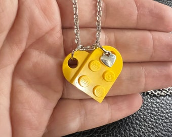 Connecting Heart Necklace Made From Real LEGO® Bricks