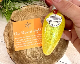 School Bus Driver Light Ornament, Christmas Tree Decoration, Bus Driver Appreciation Gift, Teacher Staff Holiday Thank You