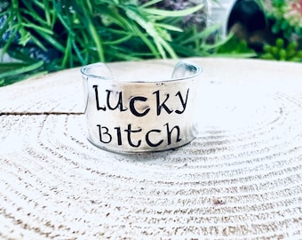 Lucky Bitch Adjustable Ring