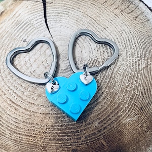 Connecting Matching Heart Keychain Set Made From Real LEGO® Bricks | Best Friends Keychain | BFF Keychain | Valentines Day Gift Set