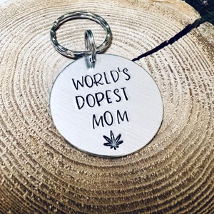 Worlds Dopest Mom Keychain