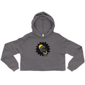 Summers Night Skull Crop Hoodie