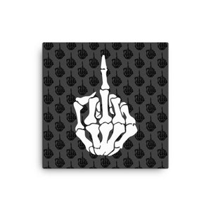 Skeleton Middle Finger Canvas 12x12