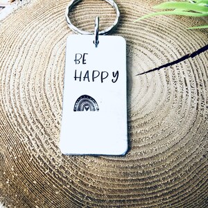 Be Happy Keychain | Rainbow Keychain