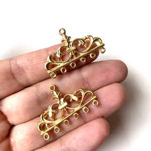 1 pc gold end bars, gold connectors, end bars, necklace gold connectors, 21 mm gold plated connector end bars
