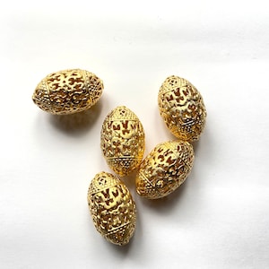 2 pc gold filigree beads, gold beads, multi strand beads, tribal beads, rustic beads 30 mm large gold rustic tribal filigree beads