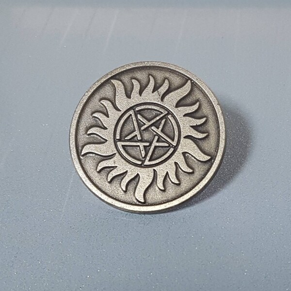 Supernatural Devil Protect silver pin