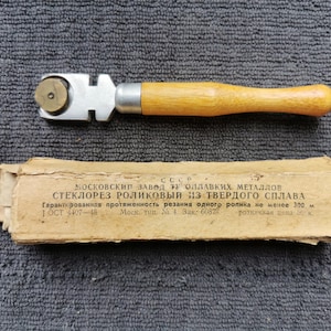 Vintage glass cutter with box and manual Soviet USSR