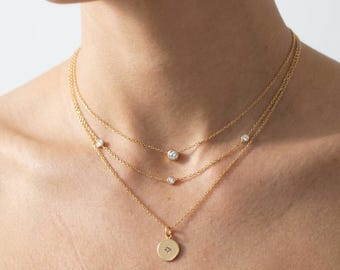 Tiny North Star Necklace, Gold Vermeil Star Coin Pendant Necklace, Oval Pendant Gold Necklace, Medallion Pendant, Layering Necklace Gift