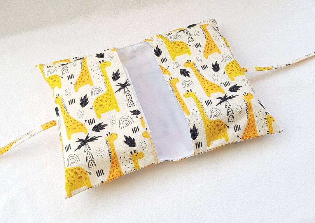 Yellow Giraffe Nappy and Wipes Holder Tie up Casediaper - Etsy UK