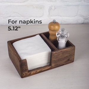 3 sections Dark Oak Napkin Holder