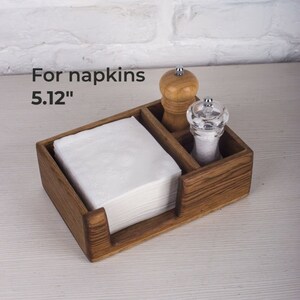 3 sections Dark Oak Napkin Holder