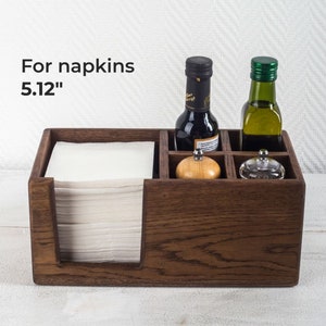 3 sections Dark Oak Napkin Holder