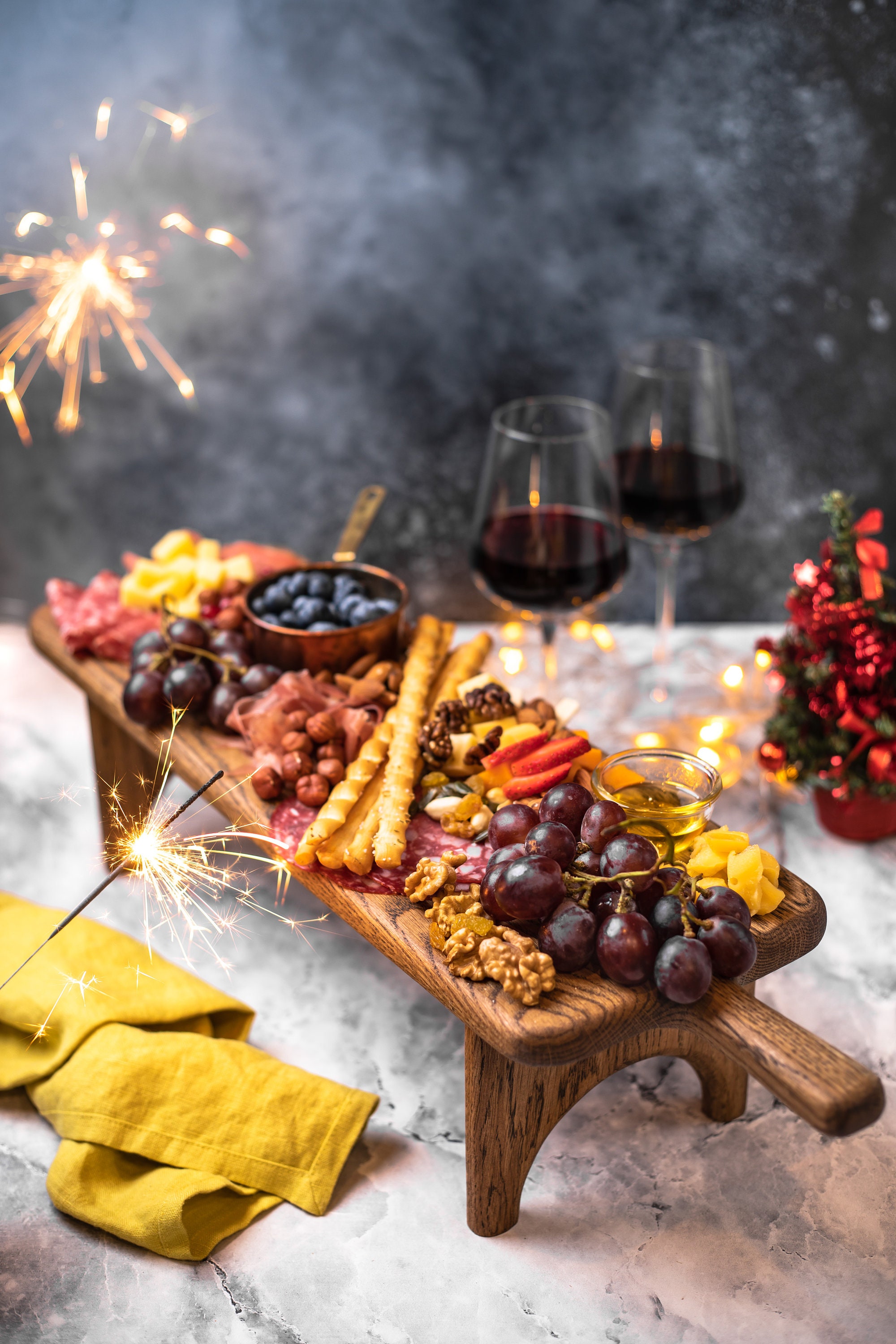 Antipasti Oak Pedestal Serving Board Etsy