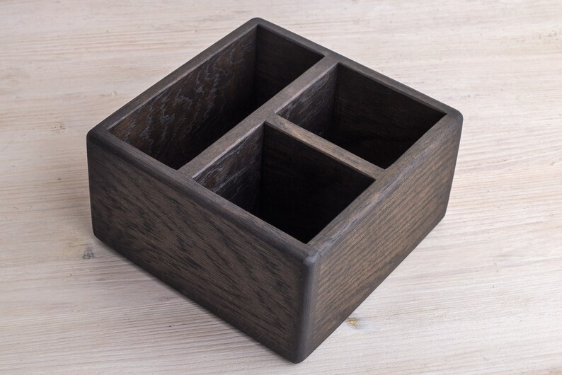 3 sections Dark Oak Napkin Holder