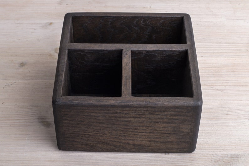 3 sections Dark Oak Napkin Holder