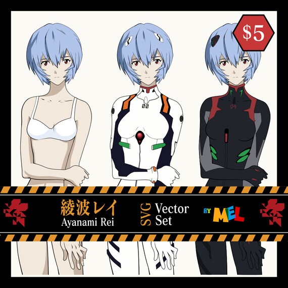 Rei Ayanami Set 01 Easy To Use Editable Svg Vector Clipart Etsy