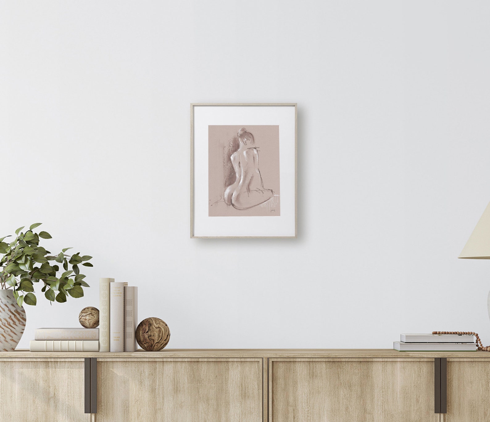 The Light Loves Her. Female Figure Drawing. Minimalist Neutral - Etsy