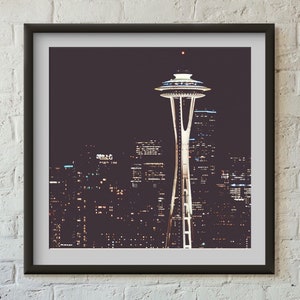 Sleepless in Seattle Photographic Print, City, Urban, Washington, America, Night Photography