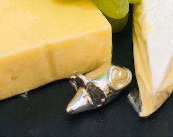 Pewter Mouse, Cheese Board Mouse, Hand Made English Modern Pewter.