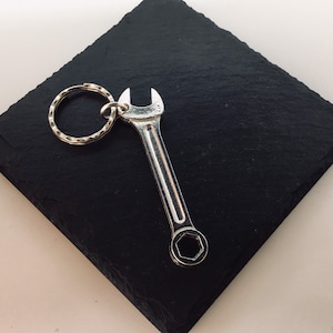 Spanner Key Ring, Tool Key Ring, Handmade UK Modern English Pewter ...