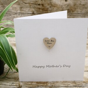 Tarjeta de regalo de recuerdo de bolsillo del día de la madre, tarjeta de regalo feliz del día de la madre, pewter hecho a mano del Reino Unido, regalo de recuerdo, tarjeta de saludos, te amo mamá