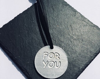 For You - Gift Tag, gift tag, silver gift tag, metal gift tag, handmade gift, Pewter Giftware