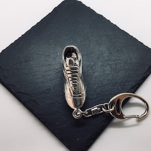 Football Boot key ring, Handmade UK Modern English Pewter, Football Boot keychain