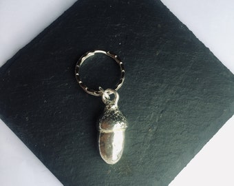 Acorn Key ring, Acorn Oak Keyring, Handmade UK modern English Pewter, Acorn keychain