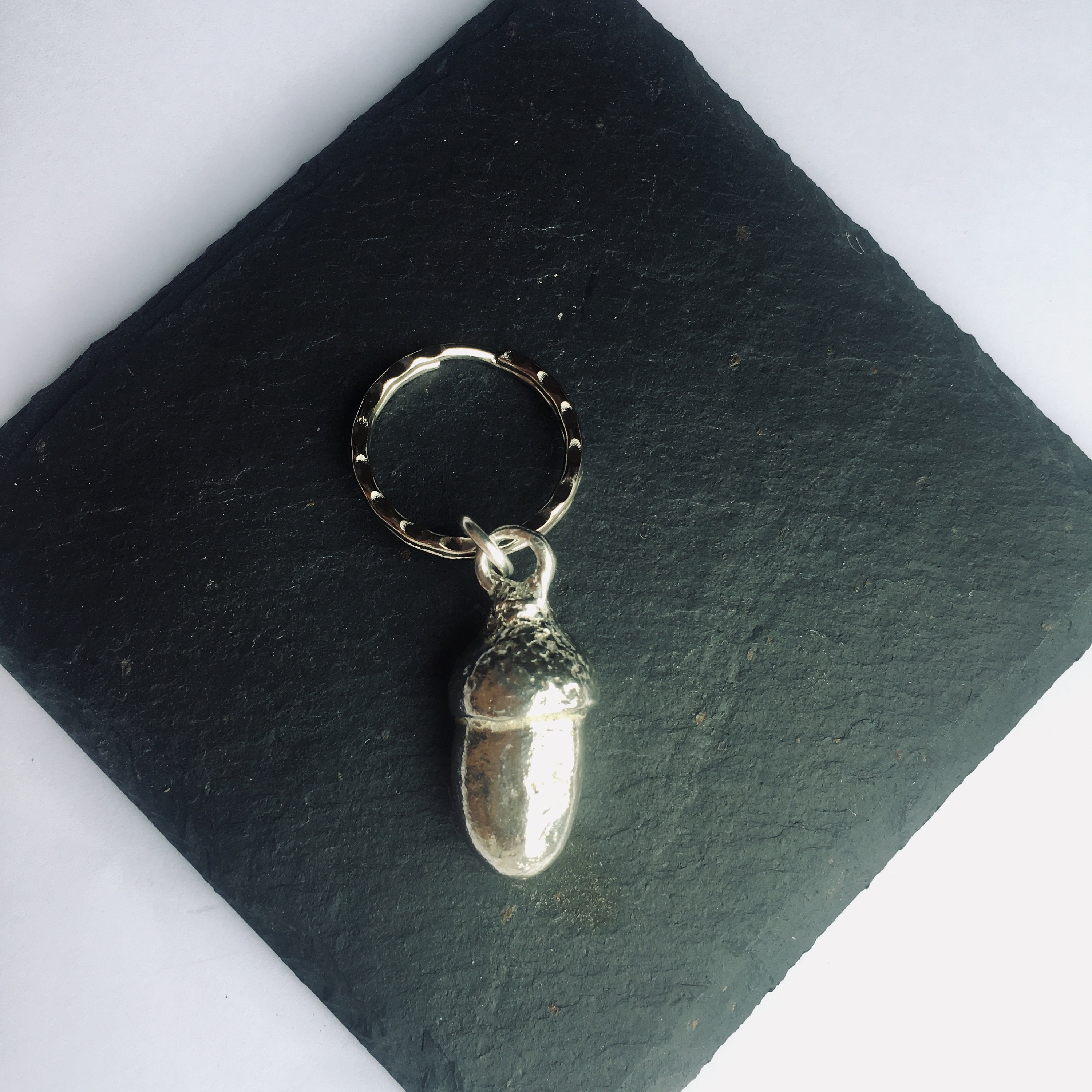 Acorn keychain Acorn Oak Keyring Acorn Key ring Handmade UK modern English Pewter