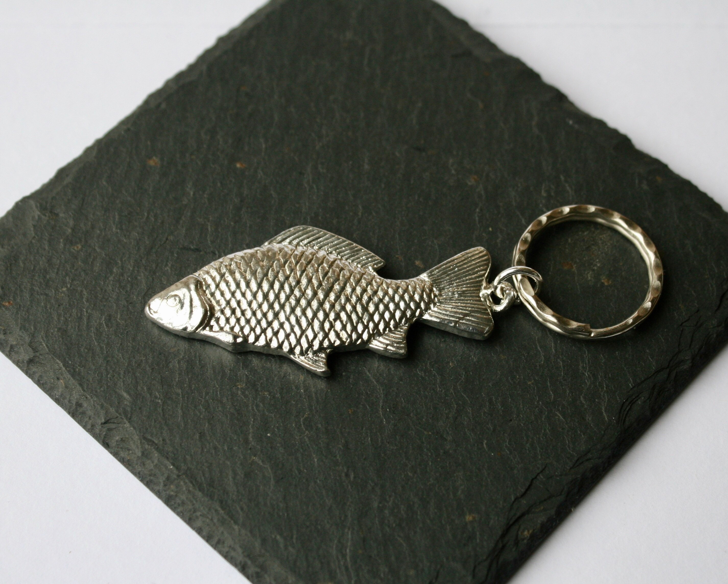 Carp Fish Key Ring Handmade UK Mordern English Pewter Carp Etsy