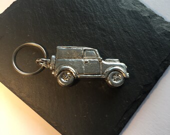 Classic 4x4 Key ring, Handmade UK modern English Pewter keyring, 4x4 key chain, keyring LR, keychain LR