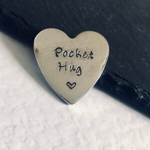 Pocket Hug Personalised Heart Keepsake Token Pewter Hand image 2