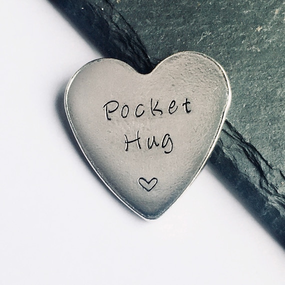 Pocket Token Valentine/'s Day Gift Handstamped Heart Token I Love You More Keepsake Gift Heart Shaped Gift Gift for Her