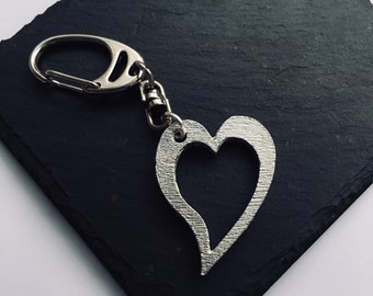 Silver Heart Kathy Van Zeeland Keychain Purse Charm - Etsy