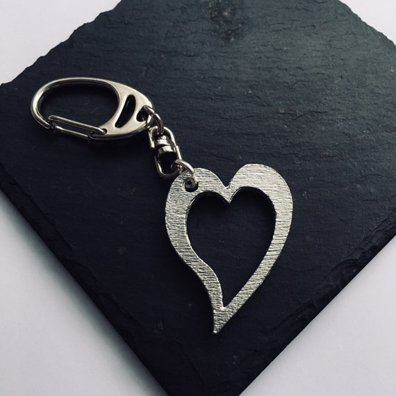 Pewter Heart in Your Hands Lobster Clasp Key Chain Charm