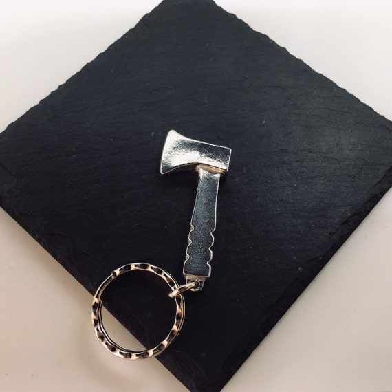 Axe Key Ring Tool Keyring Handmade UK Modern English Pewter Axe